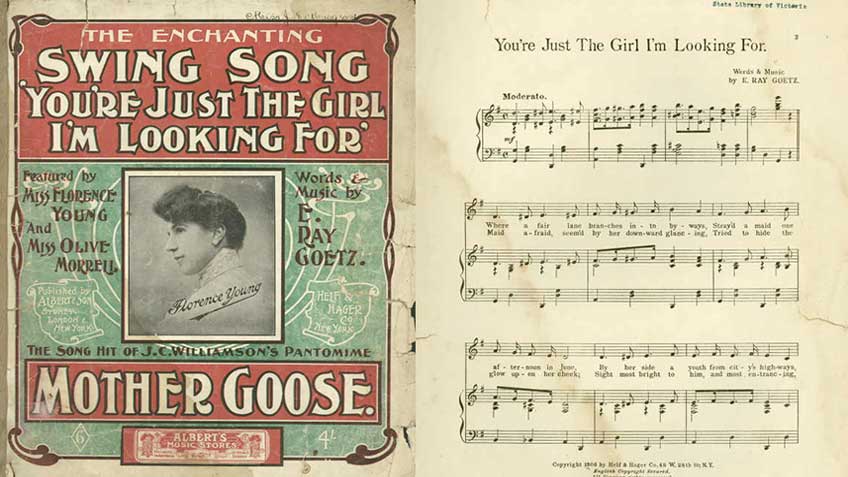 Sheet music for 'You're just the girl I'm looking for', from 'Mother goose', 1906 Sheet music for 'You're just the girl I'm looking for'