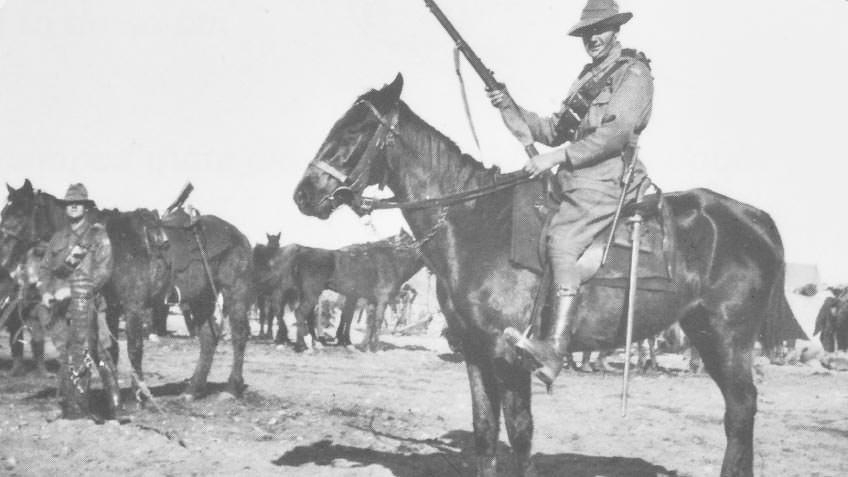 Sergeant George Auchterlonie astride his horse Paddy Sergeant George Auchterlonie astride his horse Paddy