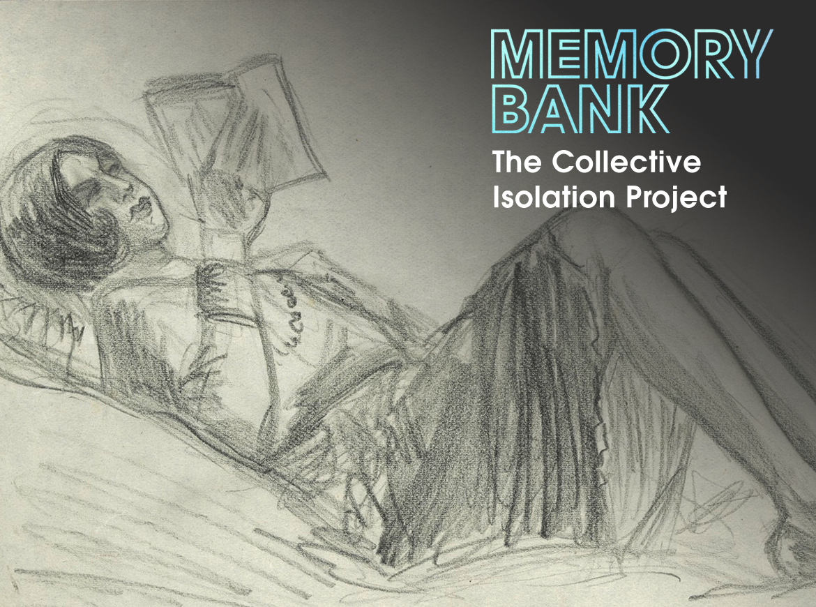Pencil sketch of a woman laying down reading
