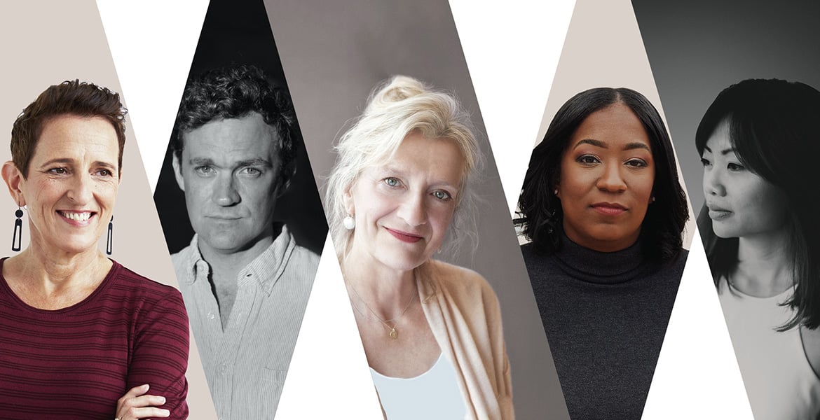 Portraits of five authors