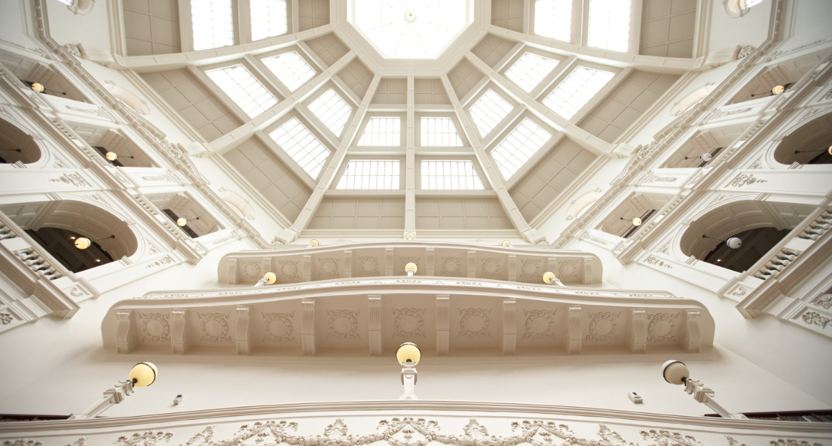 View of the ceiling in the La Trobe Reading Room, State Library Victoria