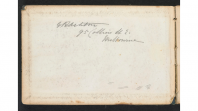 Signature, name and address inside a sketchbook