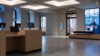 foyer with desks and seating