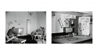 Black and white photos of old TV sets