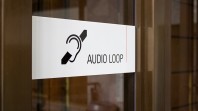 Photo of an audio loop sign