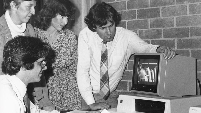 Vintage computer in office 