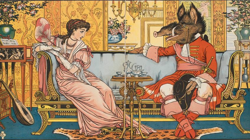 Beauty & the beast toy book, 1874