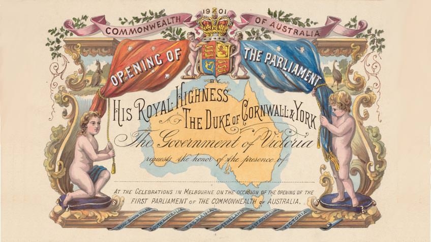 Invitation to opening of first Australian parliament