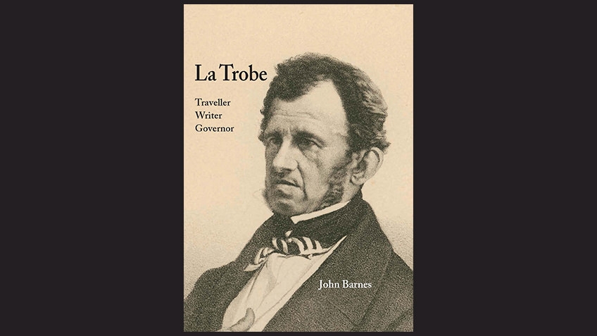 sepia book cover with engraving of man's head and shoulders, wearing striped cravat
