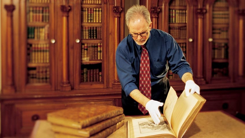 Examining rare books