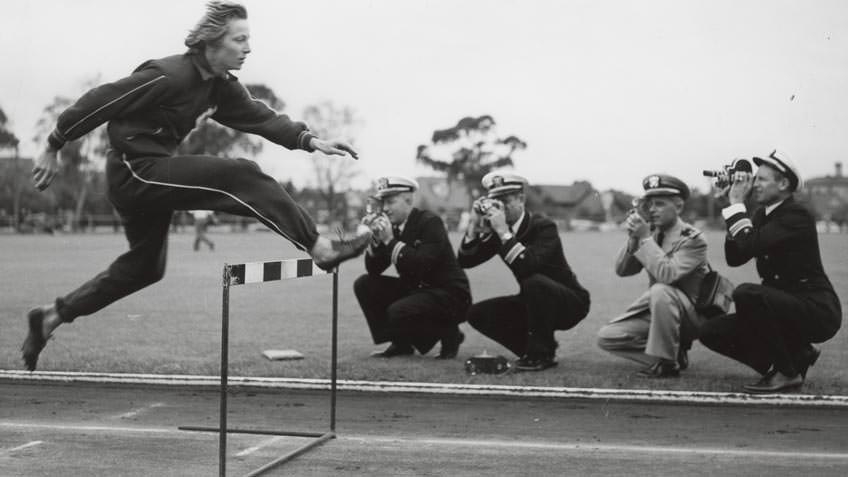 Shirley Strickland, photographed by visiting American airman