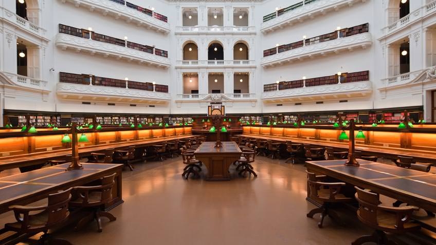 Interior view of the domed reading room