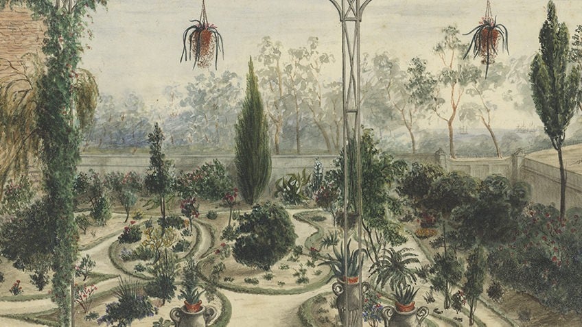 Front garden of Gwyllenhurst, the residence of John Gill Esqu, Melbourne
