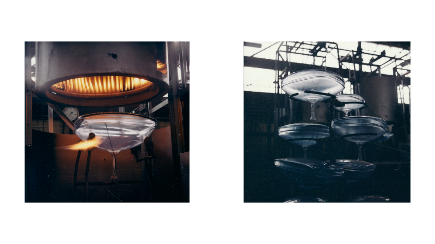 Two images of TV manufacturing