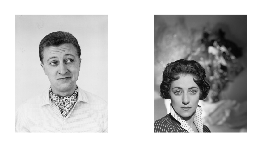 Two black and white portraits