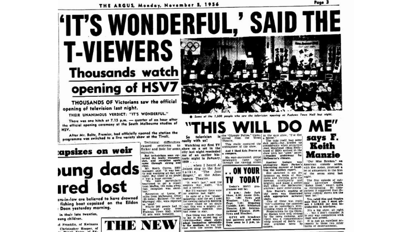 Newspaper page with heading 'it's wonderful said the t-viewers'