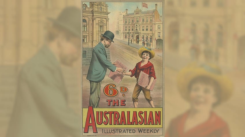 Poster for 'The Australasian', an illustrated weekly; c 1881–90