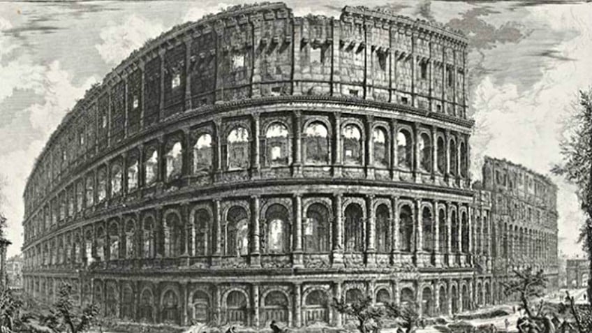 Piranesi etching of Rome's colosseum ruin