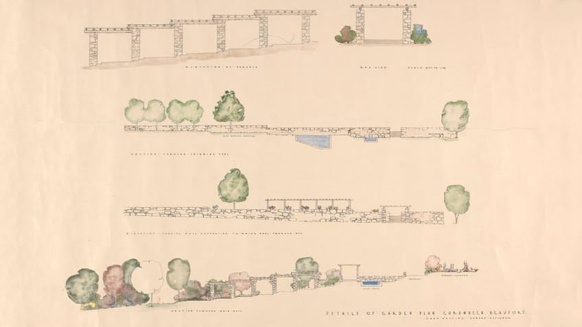 Details of garden plan for Eurambeen, Beaufort, 1937