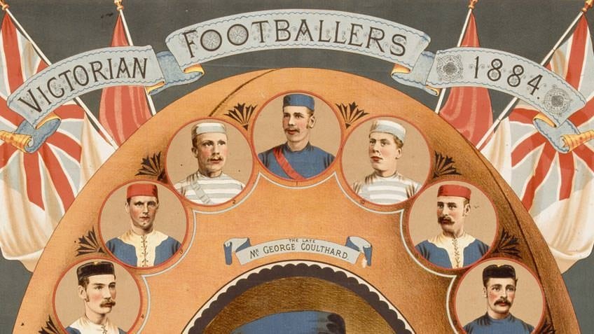 Victorian footballers, 1884, detail