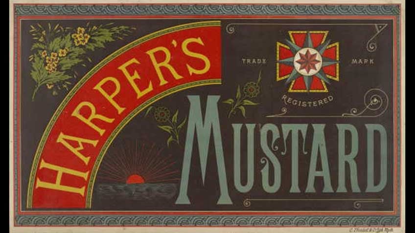 Advertisement for Harper's Mustard, 1880s