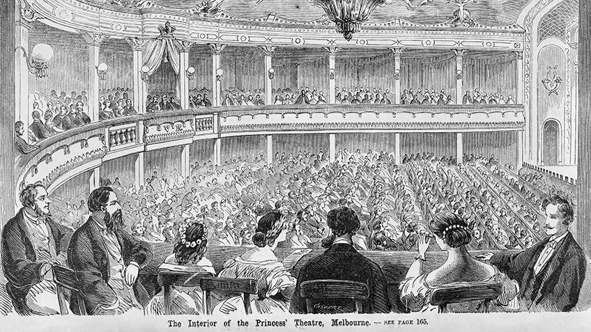 Interior of the Princess Theatre, 'Illustrated Melbourne Post', 25 November 1865