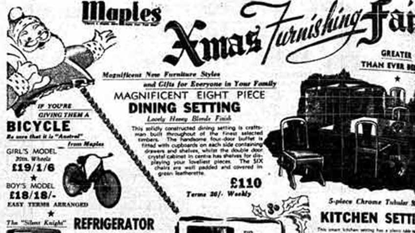 Christmas advertising, 'The Sun', 5 December 1951