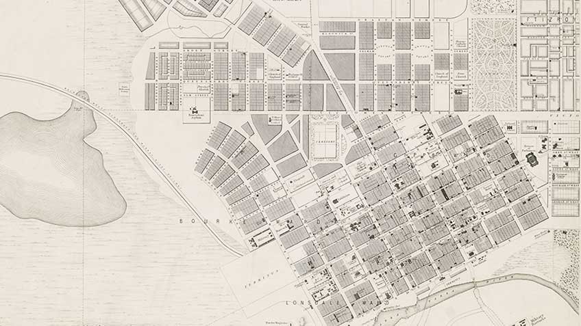James Kearney's 1855 map of Melbourne