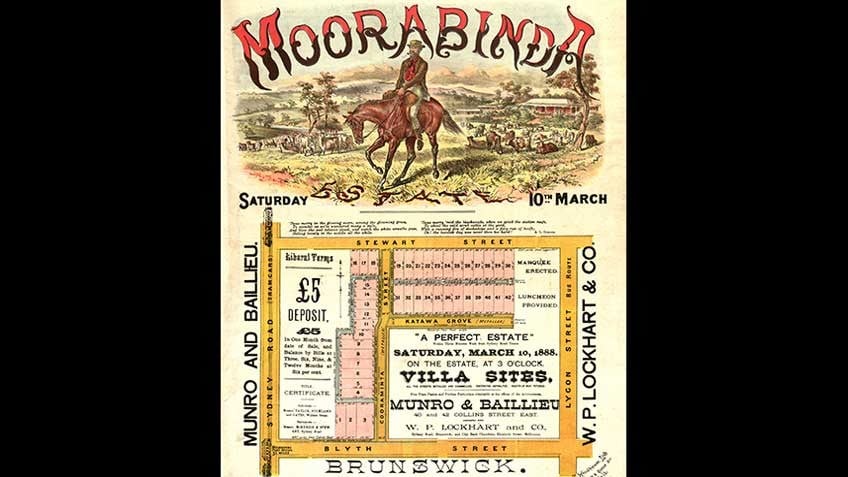 Poster promoting Moorabinda Estate, Brunswick