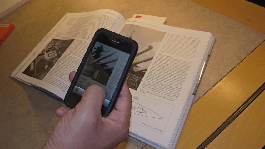 Using a smart phone to copy from a book