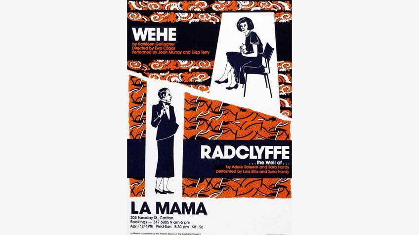 Poster promoting the plays 'Wehe' and 'Radclyffe…the well of…'