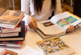 Reading books in Arts Reading Room