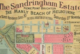 Victorian-era poster map advertising real estate sale