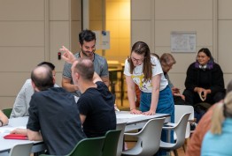 Create Quarter table of people working people working at a long table