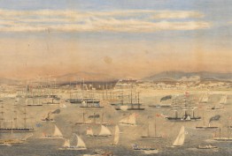 WFE Liardet, View of the north shore, Port Melbourne regatta in early Melbourne
