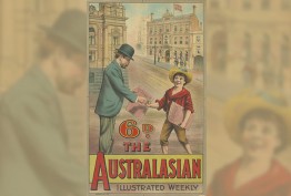 Poster for 'The Australasian', an illustrated weekly; c 1881–90 Poster for 'The Australasian', an illustrated weekly; c 1881–90