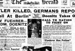 'The Melbourne Herald' front page, 1945 'The Melbourne Herald' front page, 1945