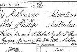 1838 edition of the 'Melbourne Advertiser' 1838 edition of the 'Melbourne Advertiser'