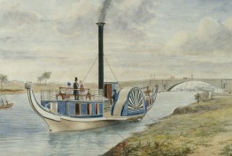 Yarra river paddle-steamer, by FW Wilson, 1855 Yarra river paddle-steamer, by FW Wilson, 1855