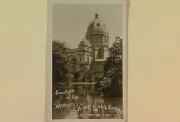 Women's work exhibition souvenir photograph dated 1907 depicting Royal Exhibition Building