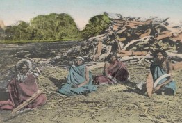 Postcard depicting Aboriginal people at their camp, c 1909 Postcard depicting Aboriginal people at their camp, c 1909
