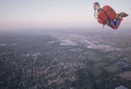 Action man skydiver hot-air balloon, photo by Regis Martin, 1999