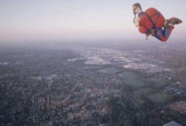 Action man skydiver hot-air balloon, photo by Regis Martin, 1999 Action man skydiver hot-air balloon, photo by Regis Martin, 1999