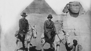 Australian officers on donkeys in Egypt during World War I