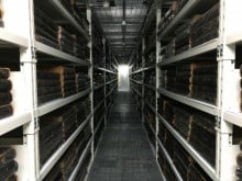 Books stored at Ballarat offsite store. Image: Matthew van Hasselt