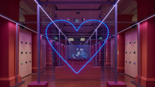 Installation view of entrance to Rebel Heart exhibition at State Library Victoria