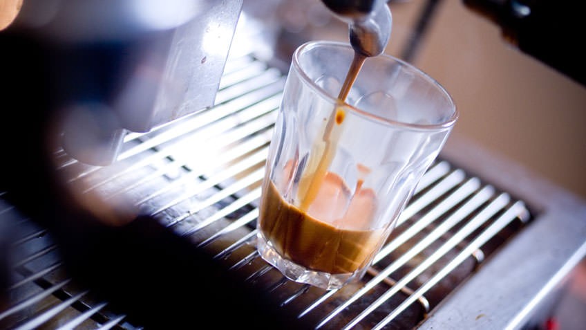 Making an espresso coffee