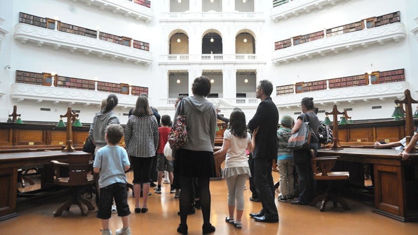 Tour group in the Domed reading room 