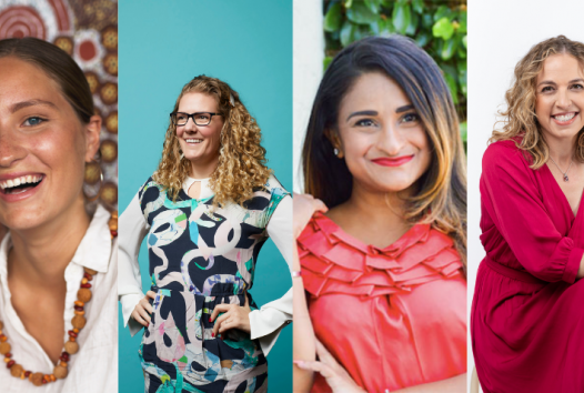 Headshots of four women
